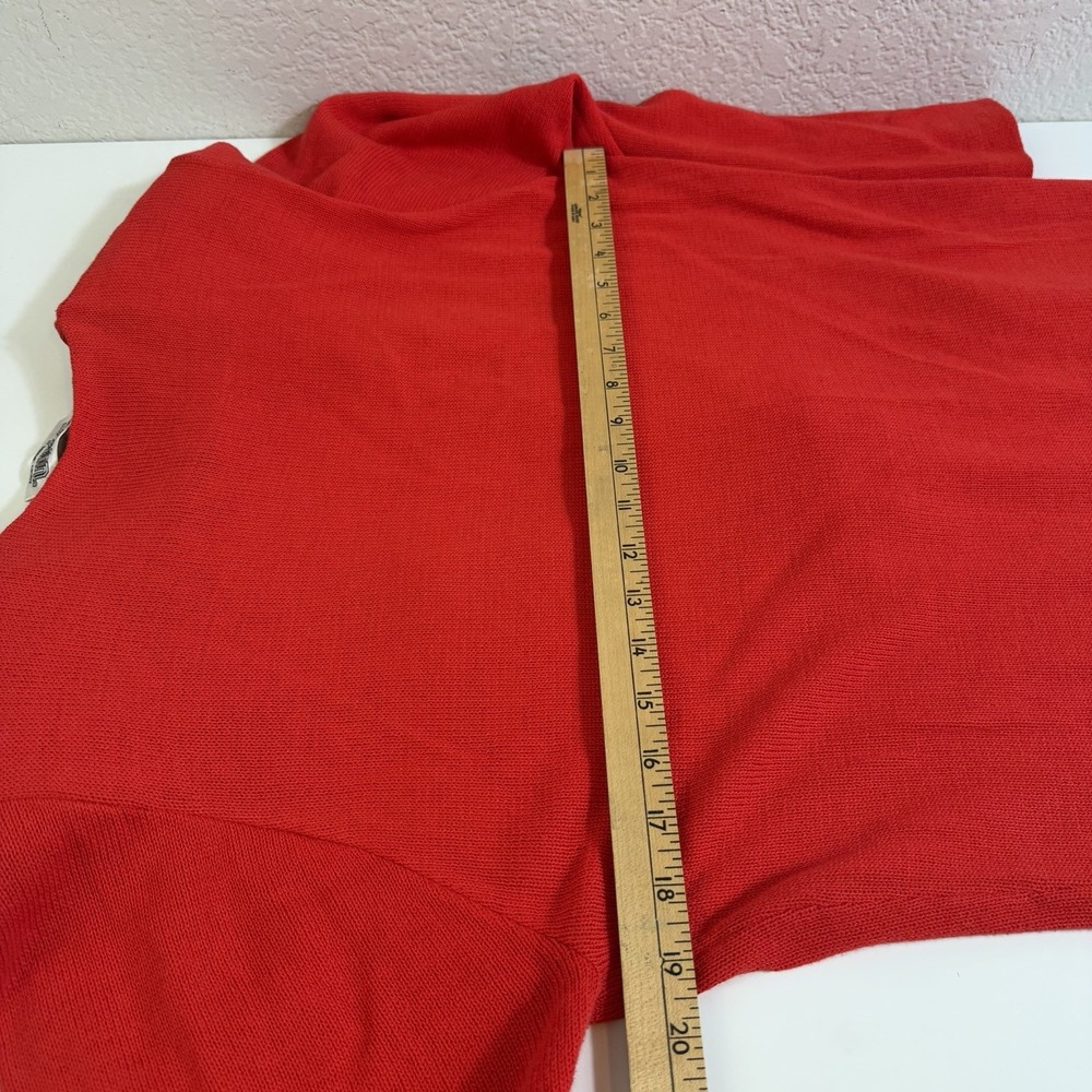 Vintage St. John By Marie Gray Knit Swaer & Skirt Red W/ Gold Accessories Size 8 - Picture 13 of 14